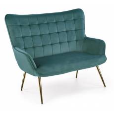 Sofa CASTEL 2 XL - ciemny zielony/ złoty