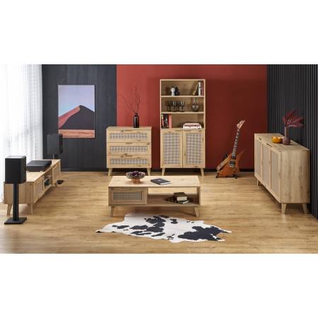 BORNEO LAW-1 ława dąb artisan/czarny