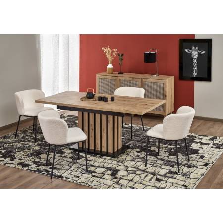LAMELLO stół rozkładany 130-180/80 cm dąb artisan/czarny