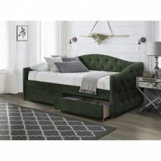 ALOHA łóżko z szufladami ciemny zielony velvet , popiel