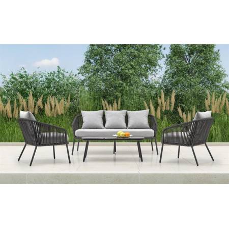 ROCCA zestaw ogrodowy ( sofa + fotel 2x + ława ), ciemny popiel / jasny popiel