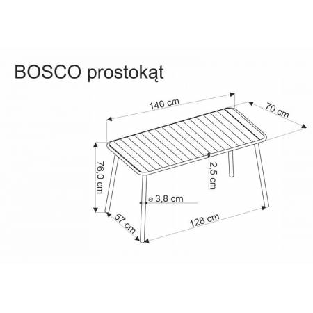 BOSCO stół prostokąt czarny