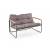 HUDSON, zestaw ogrodowy ( sofa, fotel 2x, ława ), popielaty / brązowy